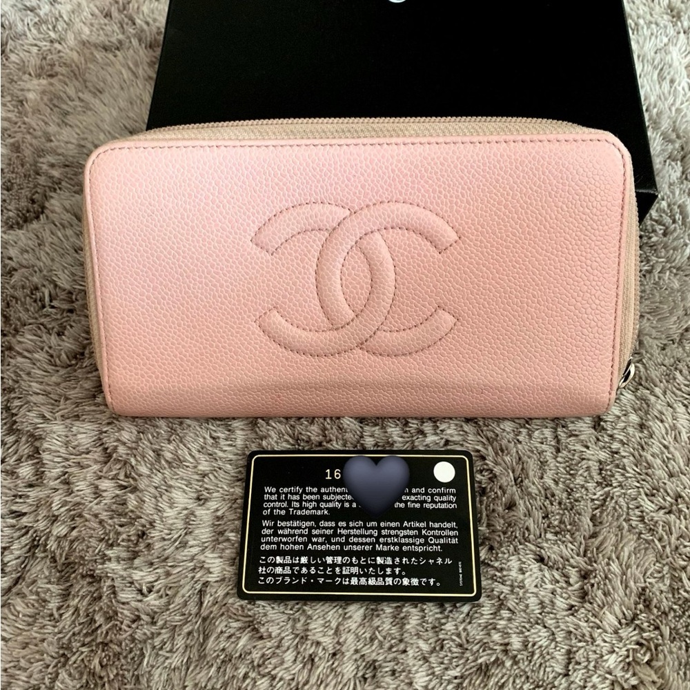 Chanel pink long wallet authentic